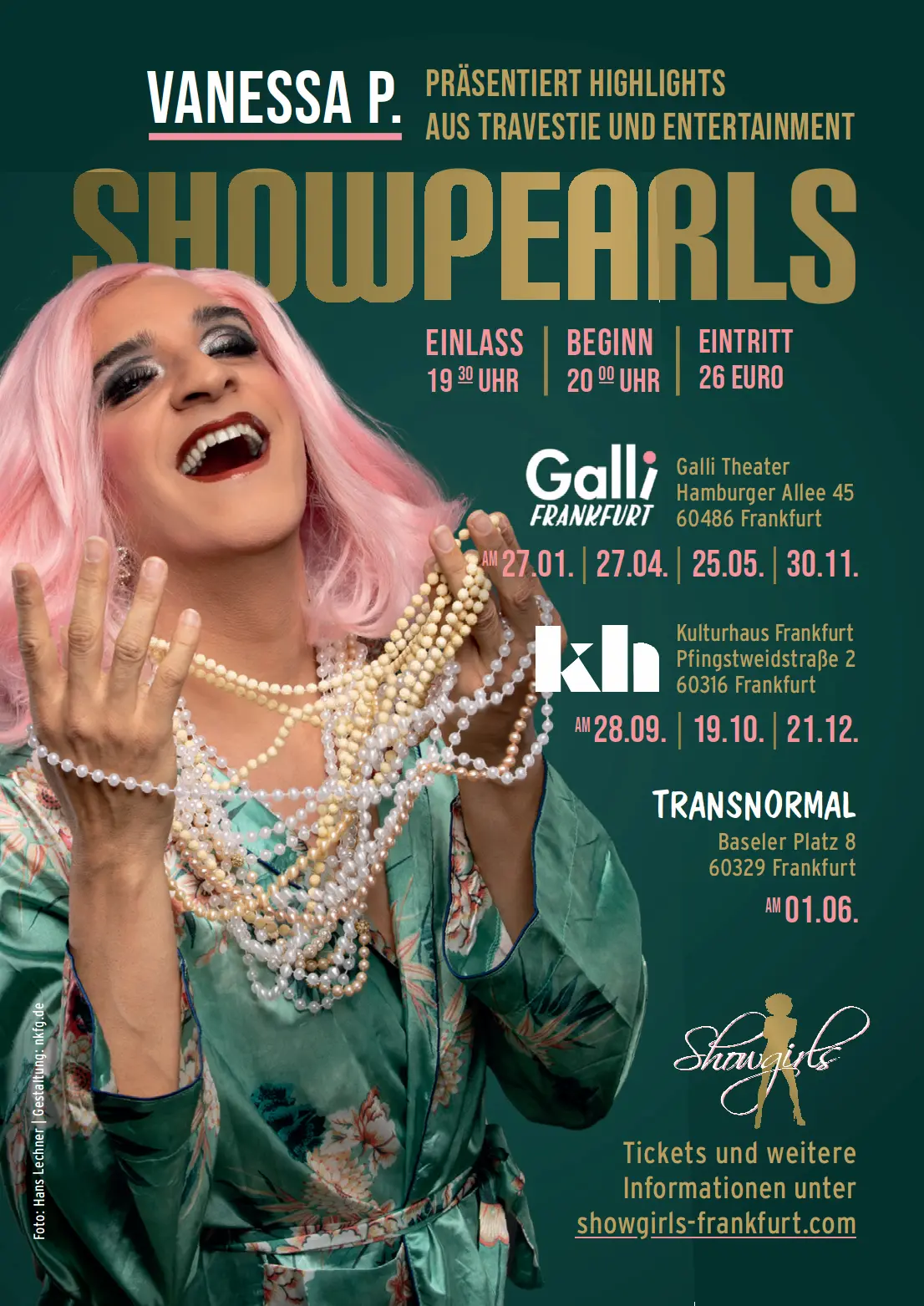 Travestieshow Vanessa Showgirls Frankfurt drag-frankfurt 2024 Programm Entertainment Variete
